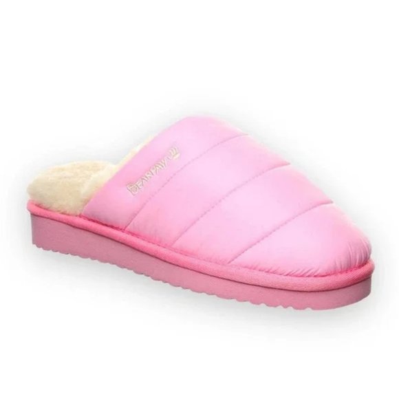 Bearpaw Puffy Slipper Pink Slip On Slides Size10 - Picture 1 of 1